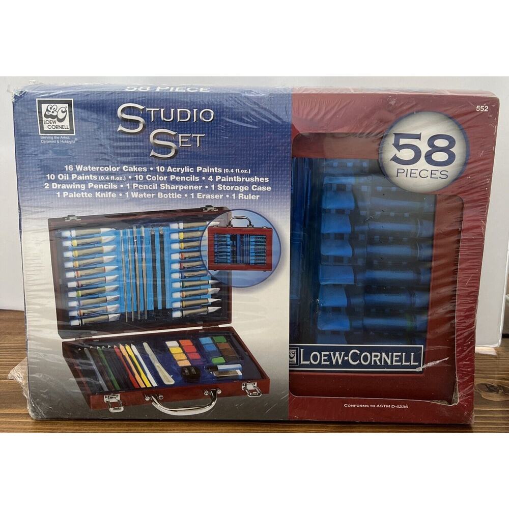 Loew Cornell Studio Set 552 - Case 58 Painting Pieces Retired Discontinued NEW